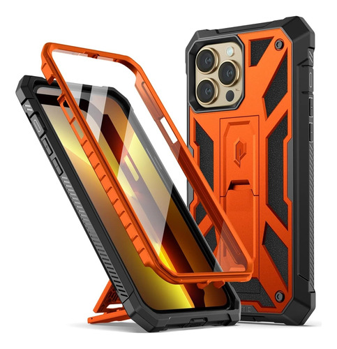 Case iPhone 13 Pro Max 360 C/ Mica C/ Apoyo Color Metalizado