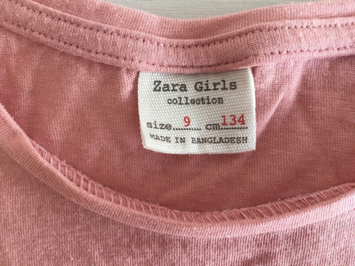 Remera Manga Larga Zara Para Nenas, Talle 9 - Poco Uso