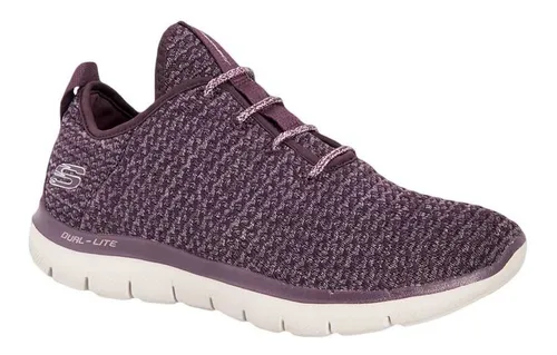 Tenis Skechers Flex Appeal 2.0 Burgundy Mujer 12773 plum Env o