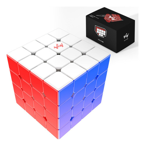 Cubo de estrutura magnética profissional sem adesivo 4x4x4 Vin Cube Glossy