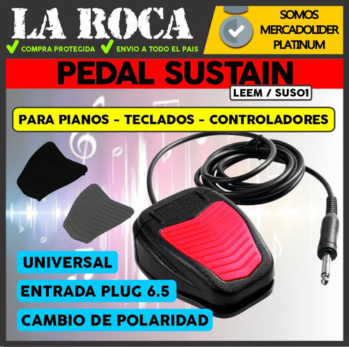 Imagen 3 de 10 de Pedal Sustain Cambio Polaridad Piano Teclados Envios