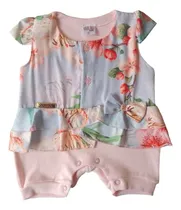 Comprar Macaquinho Social Romper Floral Social Algodão Menina Macacã