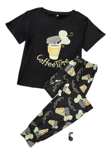 Conjunto De Pijama Shein Pantalón Con Camiseta / De Mujer