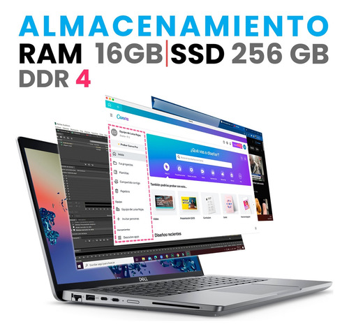 Laptop Dell Latitude Core I7 13th 16gb Ram 256gb Ssd + Funda Plateado (Reacondicionado)