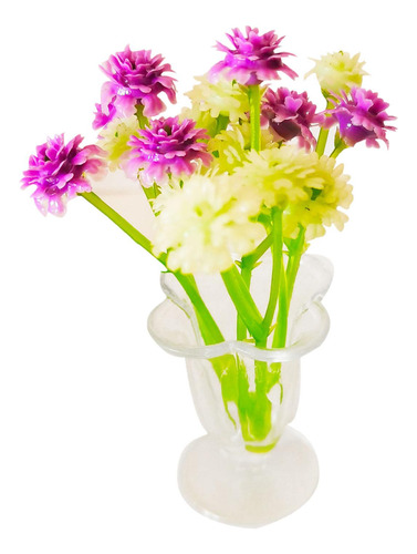 Flores Con Jarrón Escala 1:12, Modelo De Jardín De Violeta