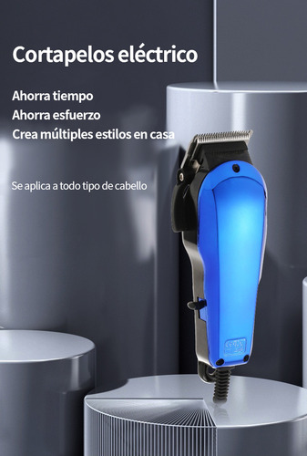 Maquina Para Cortar Cabello Pelo Cortadora De Cabello Kit Azul