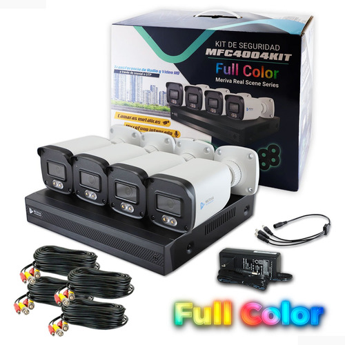 Kit Full Color 2mp Con 4 Cámaras Ip67 Y 1 Dvr 4ch Mfc4004kit