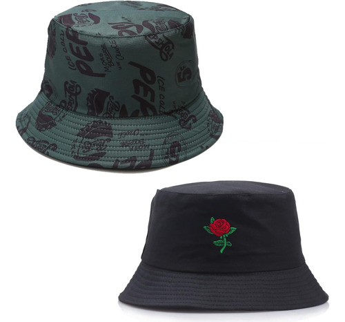 Bucket Hat For Women Men 2 Pack Trendy Bucket Hats Unisex Te