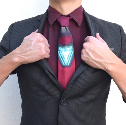 Corbata Ironman Superheroe Tony Stark Caballero Popwer