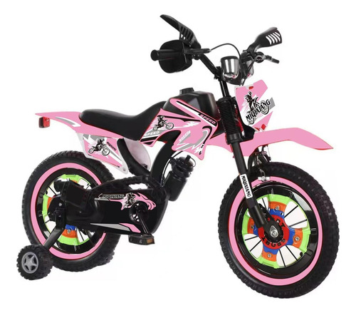 Bicicleta Tipo Moto Cross Rin 16 Accesorios Sonido Colores