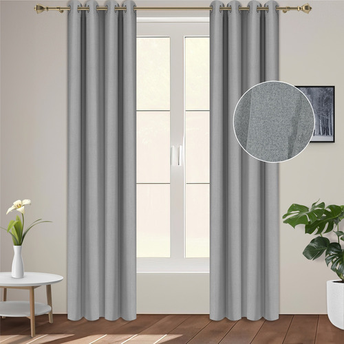 Cortinas Blackout Largas Tejida Hogar 275x216cm 2 Piezas