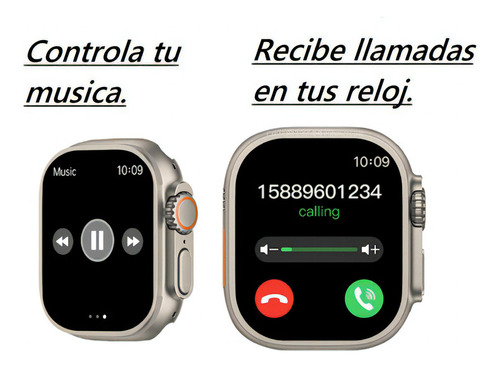 Reloj Inteligente T10 Ultra Smartwatch 49 Mm Llamadas Notificaciones Deportes Sensor De Ritmo Cardiaco Temperatura
