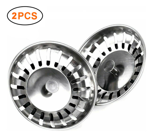 Colador De Tapón Fregadero De Acero Inoxidable De 2 Piezas