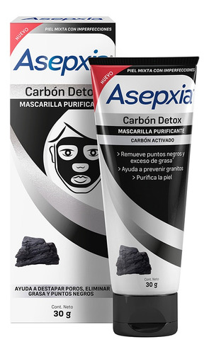 Asepxia Carbón Detox Mascarilla Peel Off 30g