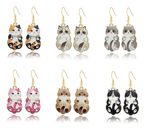 Lindos Aretes Colgantes Gato Anime Para Niñas Y Mujeres Dive