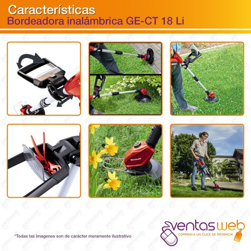 Imagen 6 de 8 de Bordeadora Inalambrica Einhell + 40 Cuchillas Bateria 3 Amp