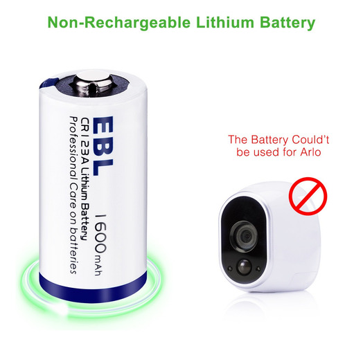 4 Pilas Cr123a Ebl Original Cr123 3v 1600 Mah No Recargable