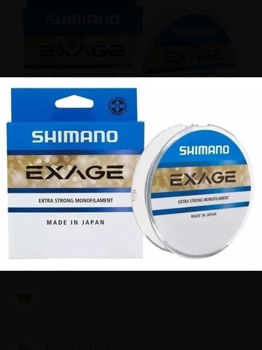 Monofilamento Shimano Exage 0.305mm 150mts
