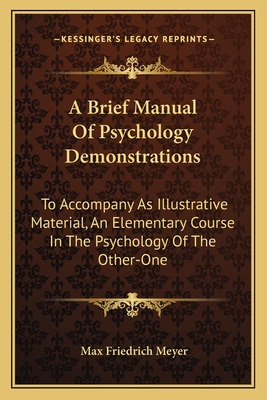 Libro A Brief Manual Of Psychology Demonstrations: To Acc...