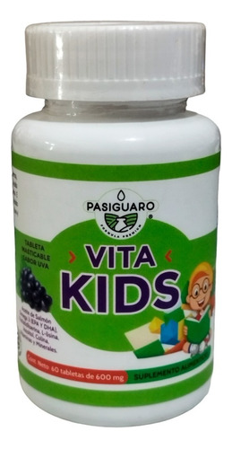 Vitaminas Masticables Vita Kids 60 Tab 600 Mg Sabor Uva