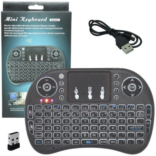 Imagem 2 de 3 de Mini Teclado Iluminado Controle Sem Fio P Smart Tv Box Nfe
