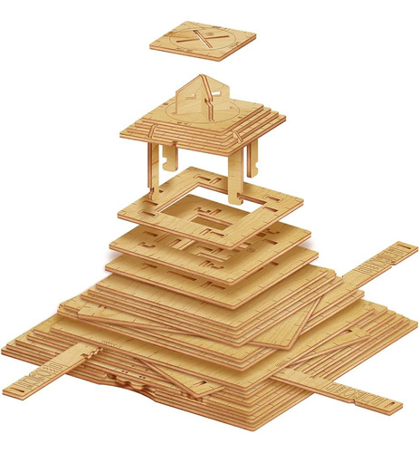 Quest Pyramid 3d Puzzle Game - 3-en-1 Wooden Puzzle Box Game