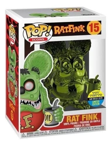 Funko Pop Rat Fink 15 Green Chrome Toy Tokyo Ratfink