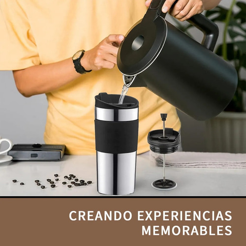 Prensa Francesa Portátil De Acero Inoxidable De 450 Ml Para