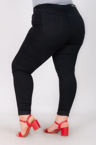 Jeans Mujer Chupin Elastizado Talles Grandes Especiales Gris