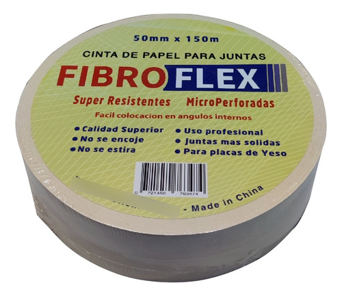 Cinta Papel Microperforada Fibroflex Placas Yeso Durlock 150