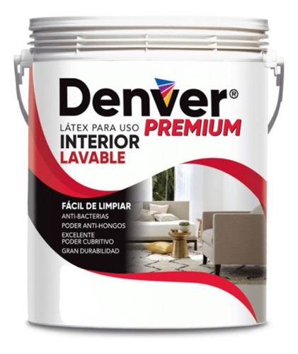 Pintura Latex Interior 20 Litros Denver Premium Ambito Acabado Mate Color Blanco