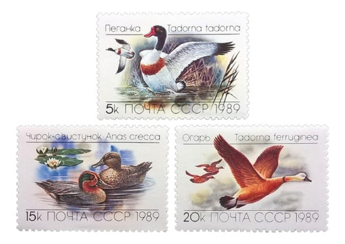 Rusia Aves, Serie Yv 5641-3 Patos 1989 Mint L13037