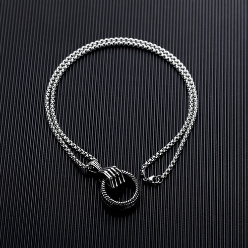 Collar Dije Punk Skull Skeleton Hand Acero Inoxidable Moda