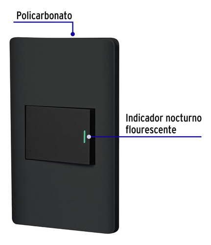 Placa Negra 1 Interruptor 1.5 Módulos, Lisboa Voltek 47891
