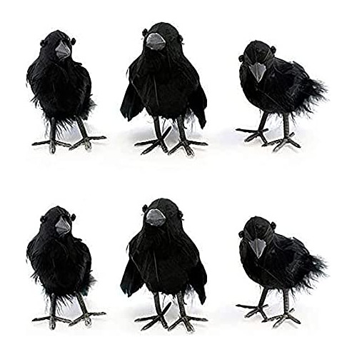 Cornucopia 4in Negro Cuervos (6 Pack); Imitación De Gbvni