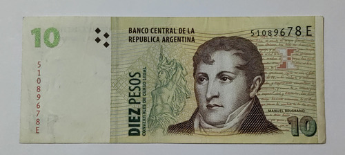 Billete 10 Pesos 2003 Argentina Vf-xf