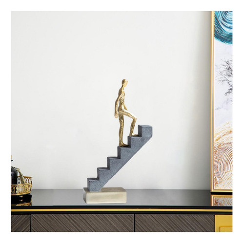 Estatuilla Escultórica De Resina Go Up Stairs Thinker [su