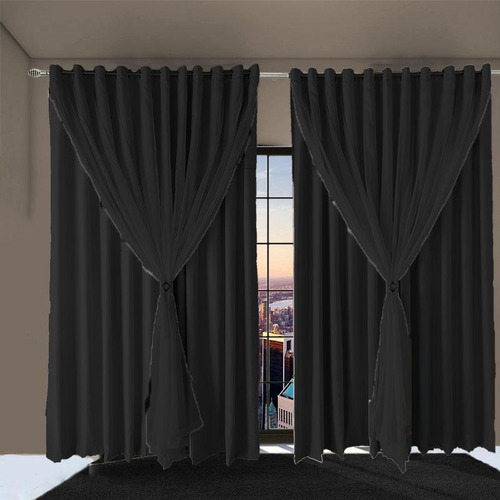 Cortina Para Quarto E Sala Blecaute Ana 7,80 X 2,30 Preto