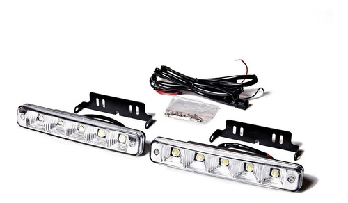 Faro Auxiliar Led Rectangular 5 Led 12v Moto 4x4 Off Road X2