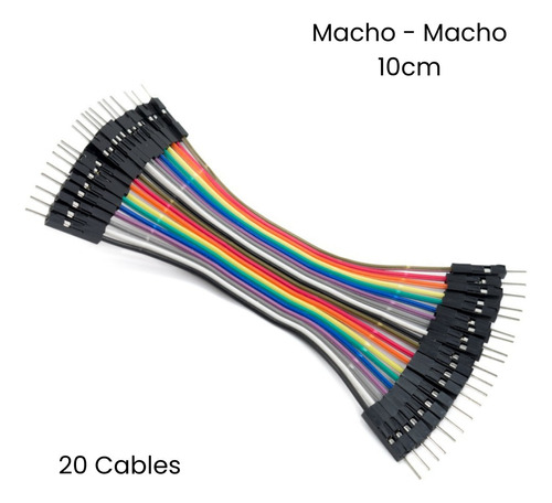 Cable Dupont Macho-macho 20 Cables 10 Cm Protoboard Arduino