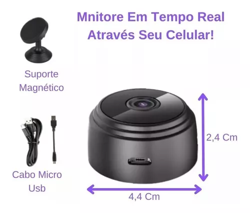 Mini Câmera Espiã Wifi Ip A9 Visão Noturna Com Gravador De Voz