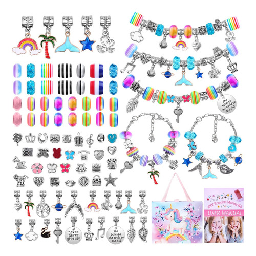 Kit De Fabricación De Pulseras, 85 Piezas De Pulseras De Dij