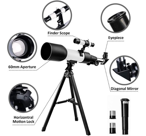 Imagen 6 de 10 de Telescopio Astronomico Refractor Monocular Portatil Tripode