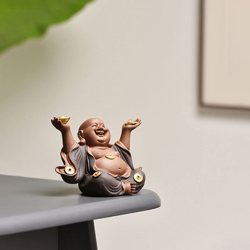Buda De La Abundanci Cerámica Maitreya Buda Sonriente 10cm