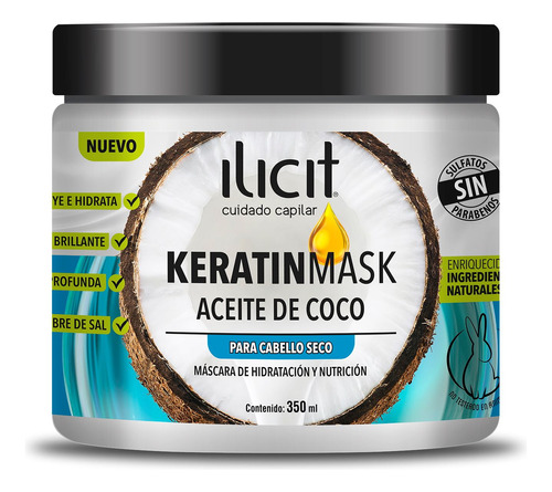 Mascara Ilicit Keratinmask Aceite De Coco 350 Ml