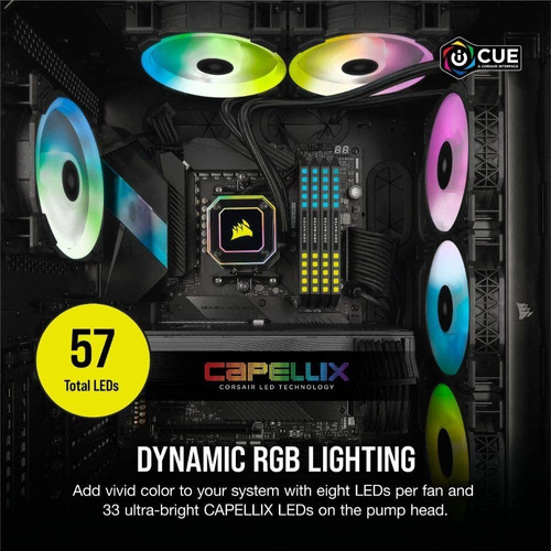 Corsair Icue H100i Rgb Pro Xt, Radiador De 9.449 Pulgadas