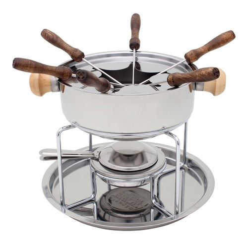 Olla Set Juego Fondue Queso Chocolate Acero Inoxi 12 Piezas