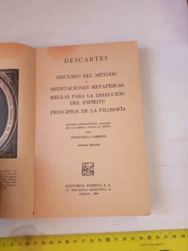 Discurso Del Método Meditaciones Metafísica Descartes (Usado)