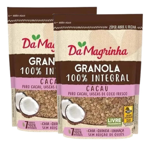 Granola 7 Granos Con Cacao Da Magrinha 250 Gr. Pack X2