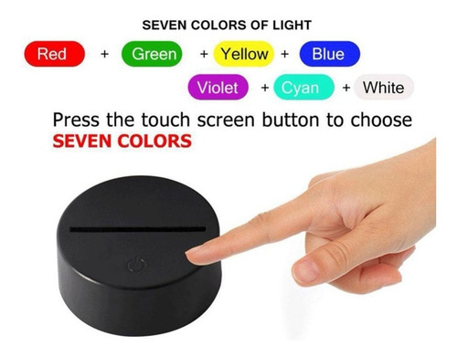 60 Bases Para Lampara De Acrilico 3 D 7 Colores Touch